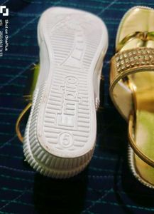 Golden Embellished Flat Sandals