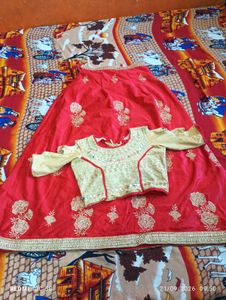 Lahanga wirh Mirror Work blouse