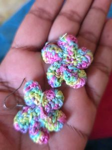 Handmade Crochet Flower Earrings