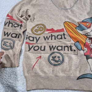 Unique Graphic Print Sweater