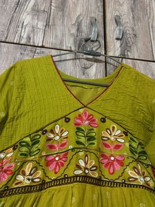 Embroidered Tiered Kurta cum dress