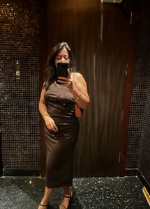 Brown one shoulder Dress