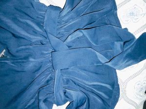 Chic Navy Blue Ruffled Top