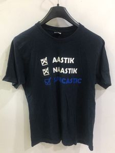 Printed Quote navy Blue T-shirt