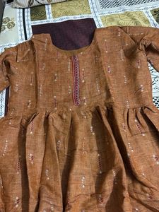 Orange Kurta with Intricate Print