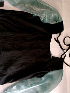 Elegant Black and Teal Blouse