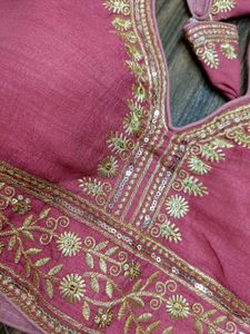 Embroidered Pink Silk Blouse