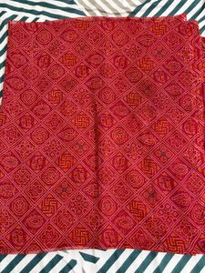 Red Bandhani Print Saree