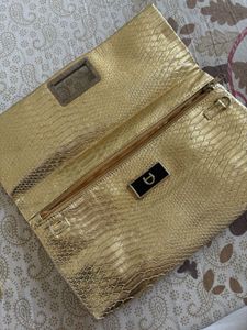 Stunning Gold Textured Clutch Bag