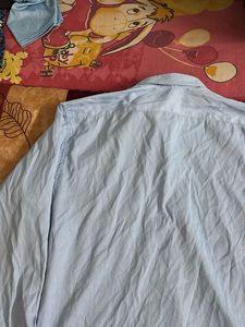 Men's Light Blue Striped Button-Down Shirt