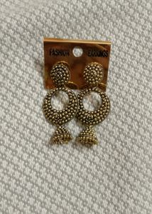 Brand New Beautiful Copper Plated Ring With Jhumka Earrings