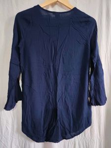 Charming Navy Blue Embroidered Kurta