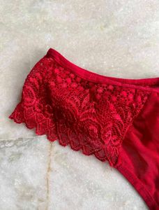 Lace Panties - Red &amp; Black