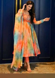Free delivery 🤩 Vibrant Tie-Dye  Kurta Se