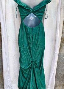 101412. Elegant Green Off-Shoulder Maxi Dress