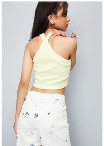 Yellow Halter Crop Top