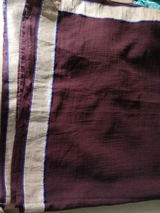 Embroidered Maroon Saree without Blouse