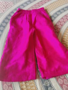Vibrant Pink Palazzo Pants with Floral Top