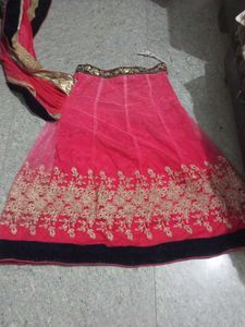 Pink Lehenga Choli with Golden Embroidery
