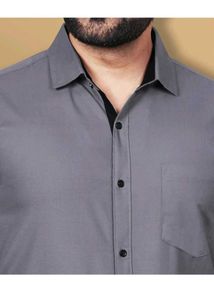 Men's Solid Grey Formal Shirt