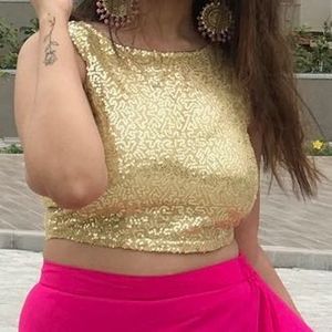 Sparkling Sequin Crop Top/blouse