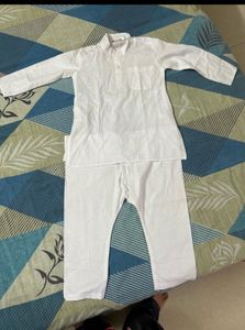 White Cotton Kurta Pajama Set