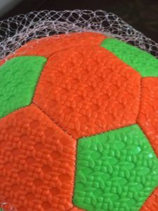 Bright Orange &amp; Green Soccer Ball