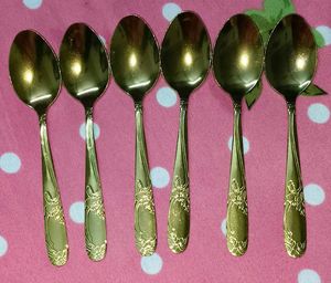 Set of 6 Vintage Ornate Spoons