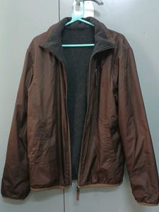 Brown Fleece Zip-Up Two-in-one  Jacket