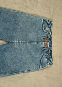 Denim Jeans with Lace Cuffs