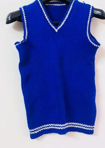 Korean Style Woollen Blue Vest