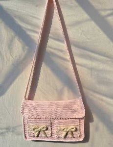 Handmade Crochet Pink Sakura Bag