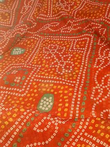 Red Bandhani Saree
