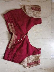 Light Brown Colour Saree with Pink border line