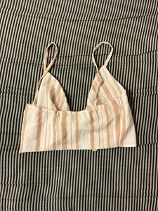Striped Tie-Front Crop Top