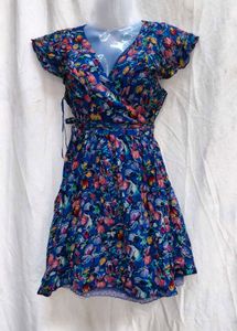 I. Floral Print Wrap Dress