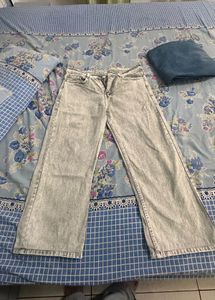 Washed Out Wide Leg Jeans