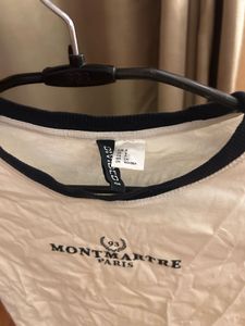 White Montmartre Paris Cropped T-Shirt
