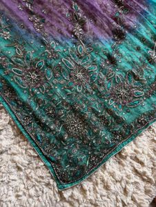 Beautiful Embellished Ombre Saree