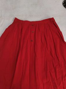 Vibrant Red Button-Down Maxi Skirt ♥️🍒