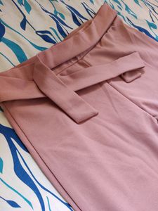 Blush Pink Belted Trousers