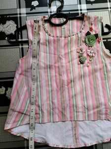 Beautiful top with flower , stone and pearl