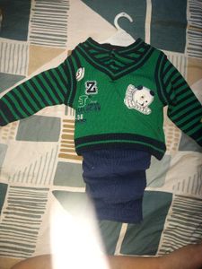 Cute Panda Sweater and corduroy Pants Set