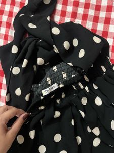 Chic Polka Dot Halter Neck Dress