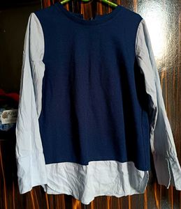 Chic Two-Tone Long Sleeve Top