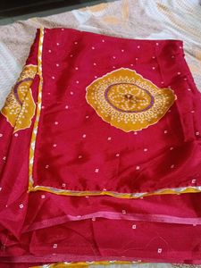 Red Bandhani Saree