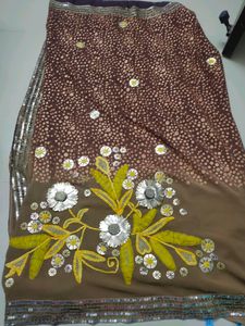beautiful brown saree