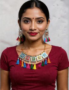 Colorful Tribal Tassel Jewelry Set