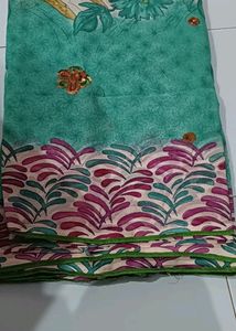 Printed (Work) Saree With Unstitched Blouse