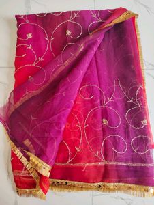 Vibrant Ombre Embroidered saree